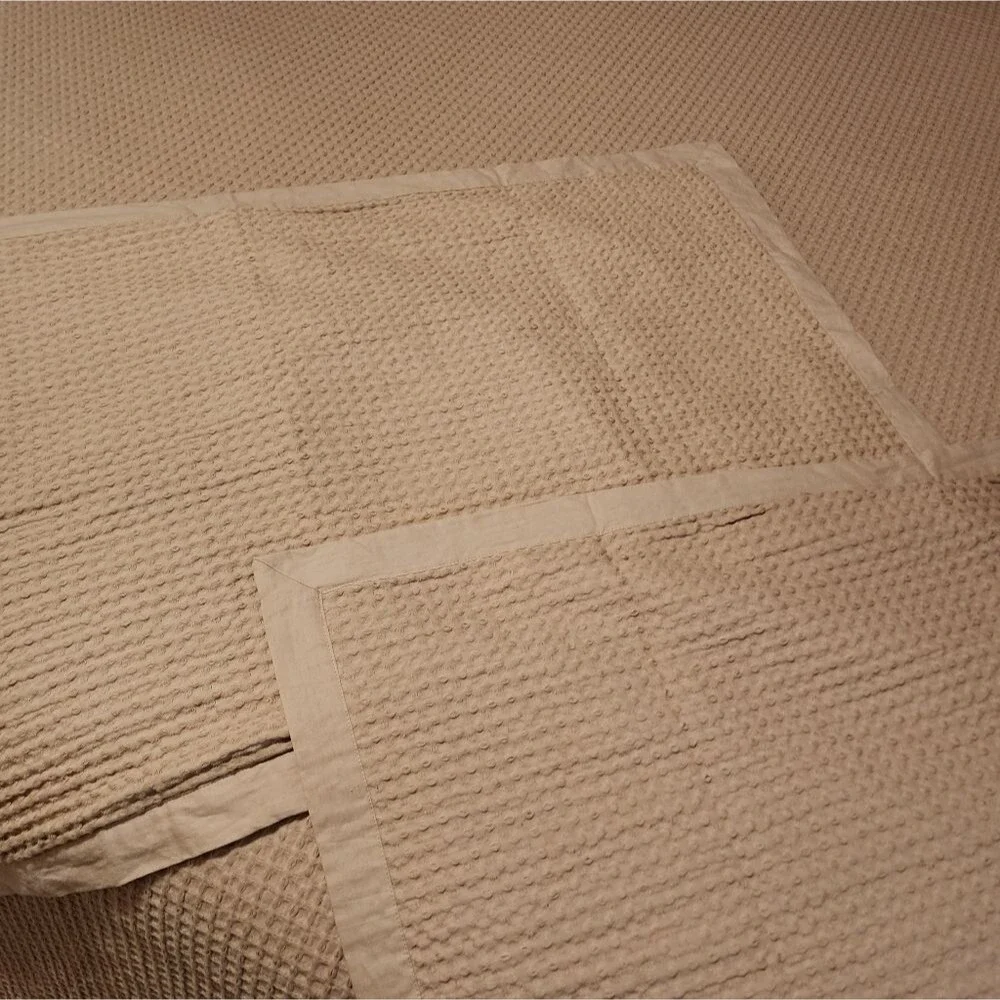 100% Cotton Duvet Set Waffle Weave Khaki King